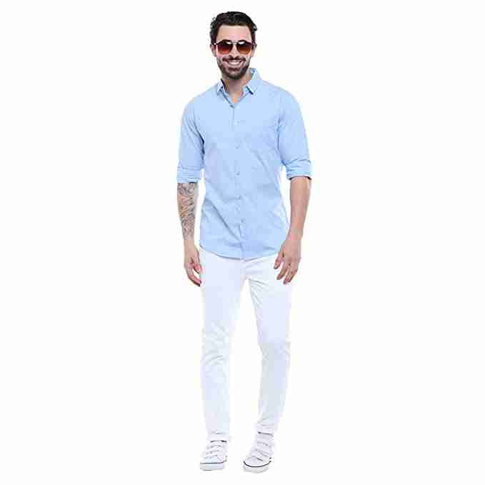 MAKHANCHOR Blue Regular Fit Formal Shirt