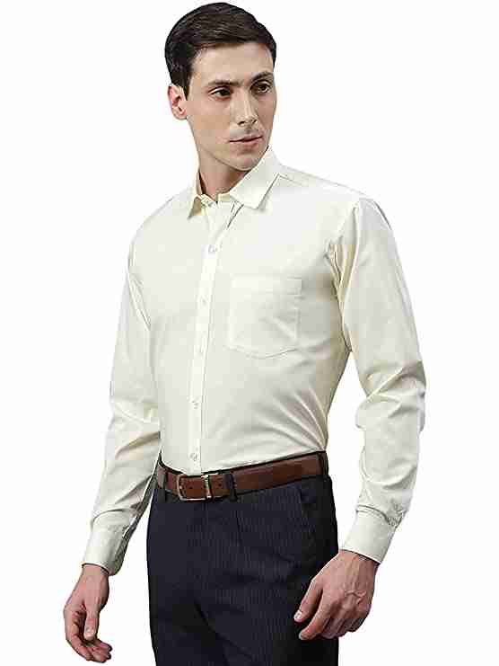 MAKHANCHOR Yellow Regular Fit Formal Shirt