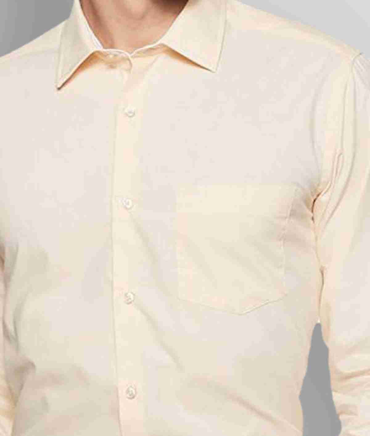 MAKHANCHOR Beige Regular Fit Formal Shirt