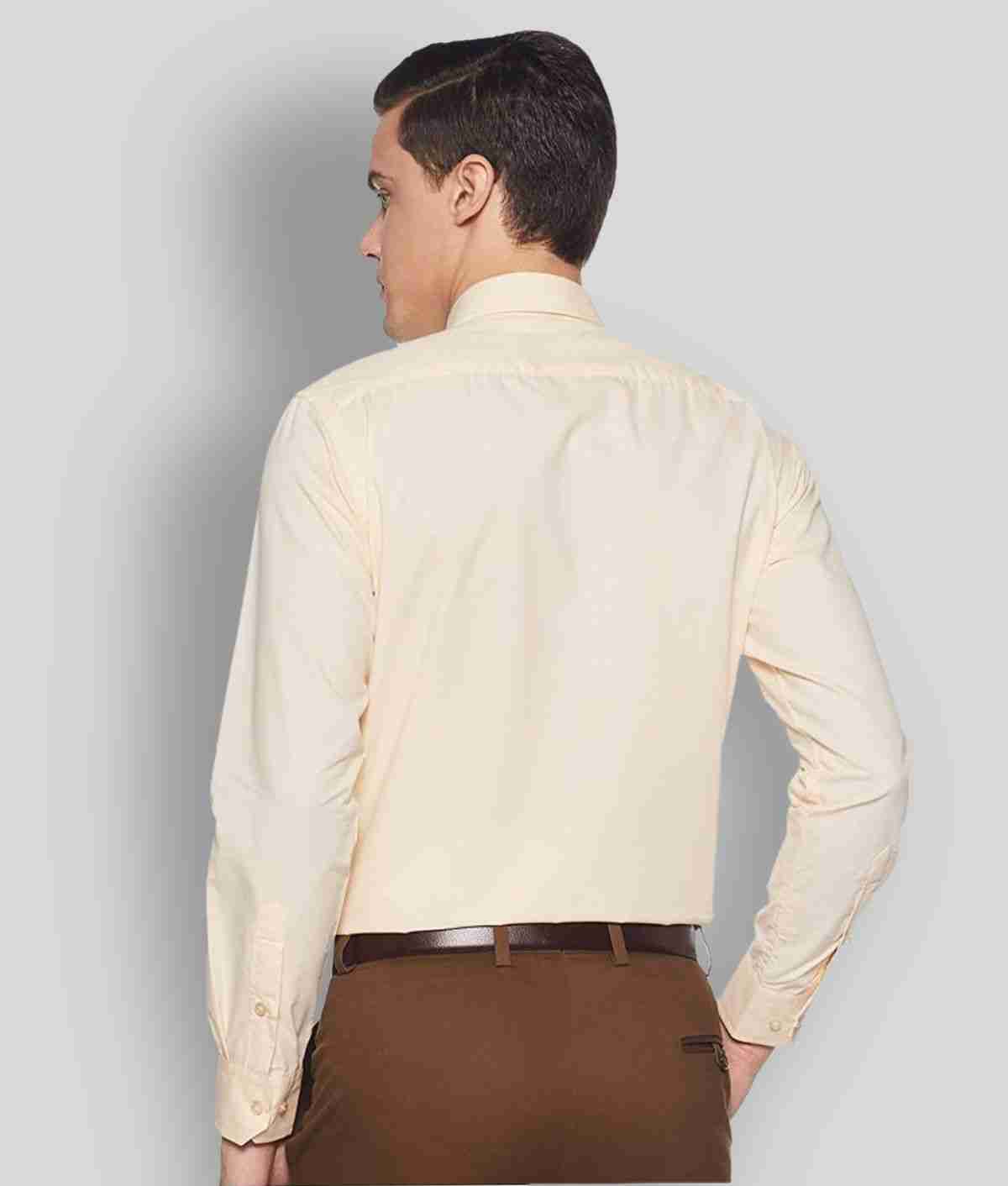 MAKHANCHOR Beige Regular Fit Formal Shirt