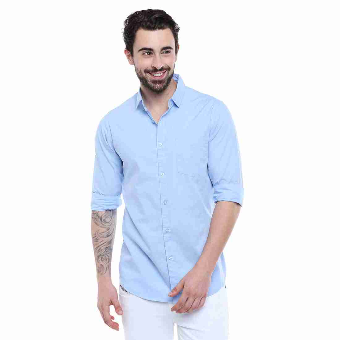 MAKHANCHOR Blue Regular Fit Formal Shirt