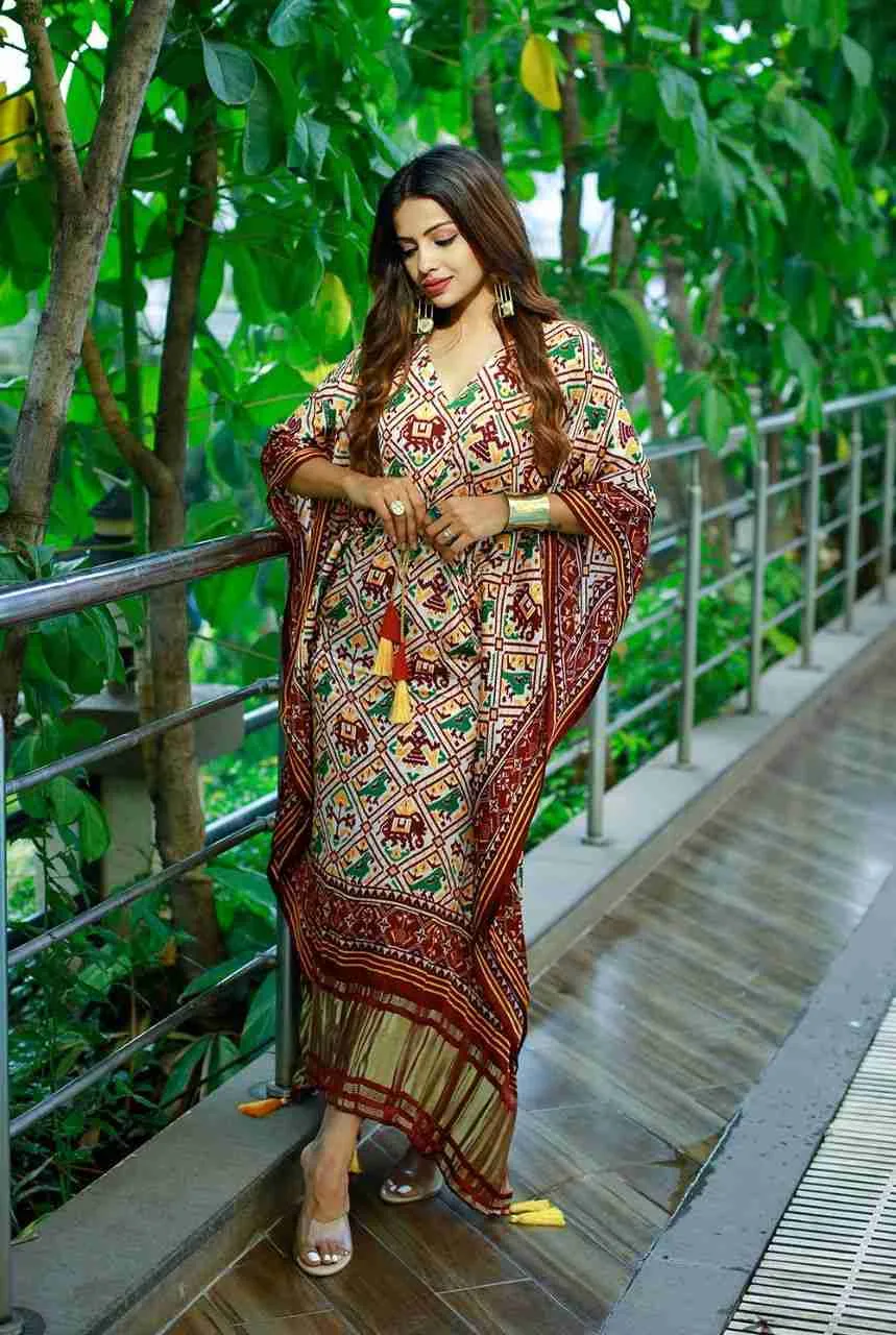 Printed designer kaftan