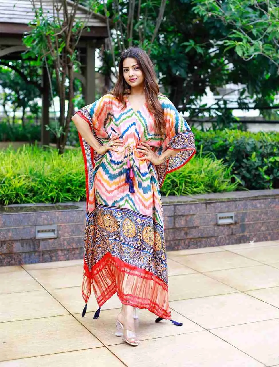 Printed designer kaftan