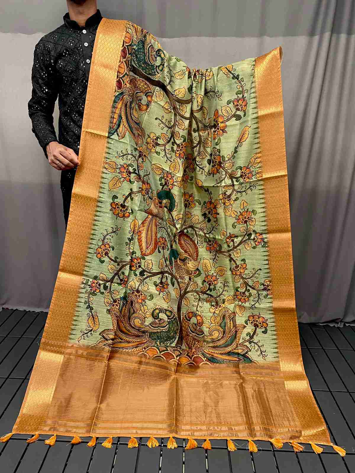 Pure tussar silk saree