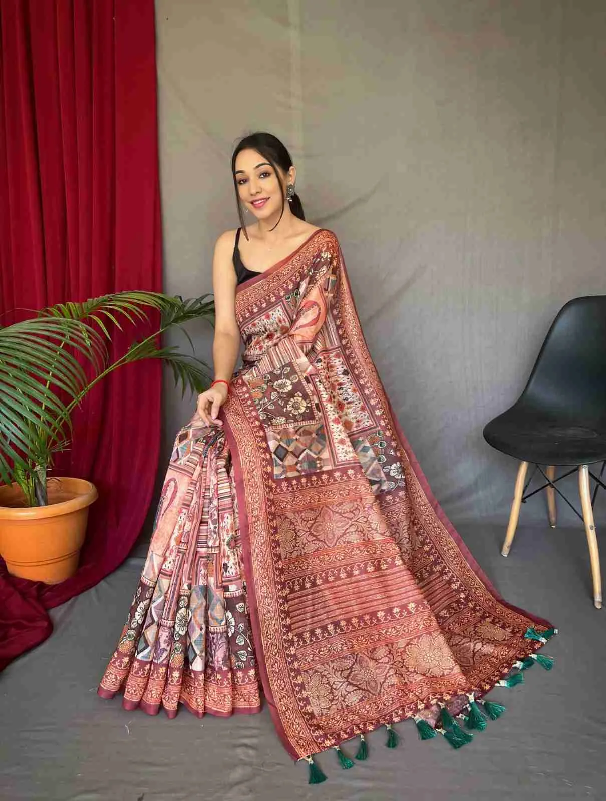 Beautiful cotton saree with digital print
