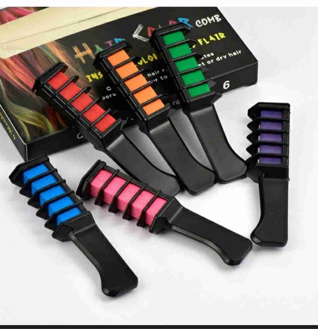 Disposable dye Hair comb Temporary Hair Color Kit, 6pc