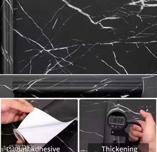 MOONMOONSHOPEE Abstract Black Wallpaper  (pack of 2)