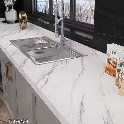  Marble Wallpaper Vinyl Self Adhesive Wall Sticker  (White) (pack of 2)