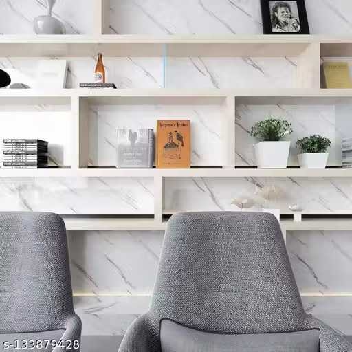  Marble Wallpaper Vinyl Self Adhesive Wall Sticker  (White) (pack of 2)