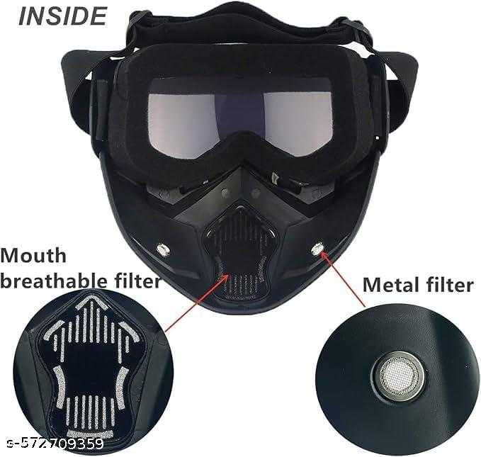 Motorcycle Goggle mask Anti Scratch UV Protective Face Mask, Bike Riding Goggles Mask with Detachable Face Mask |
