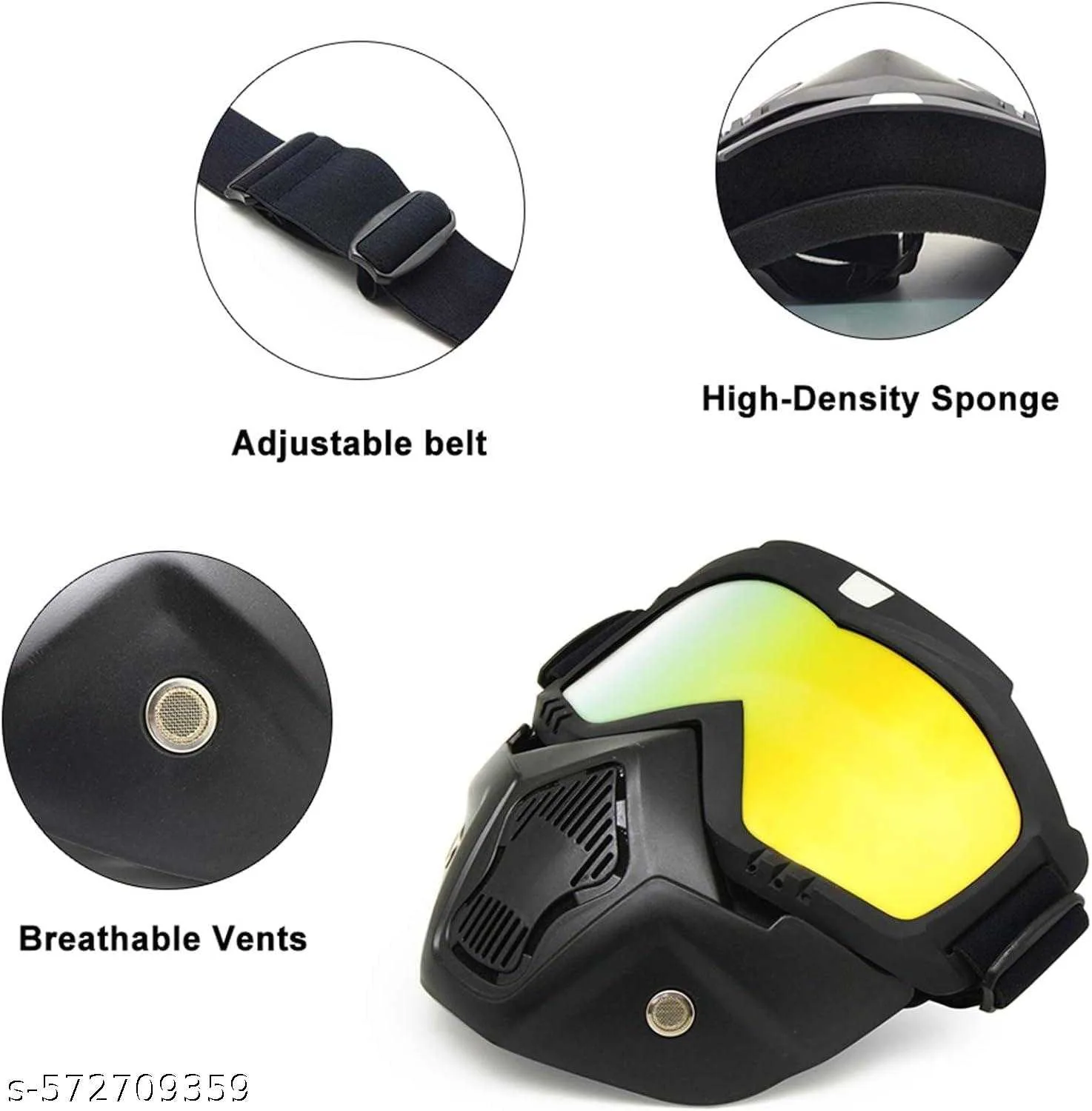 Motorcycle Goggle mask Anti Scratch UV Protective Face Mask, Bike Riding Goggles Mask with Detachable Face Mask |