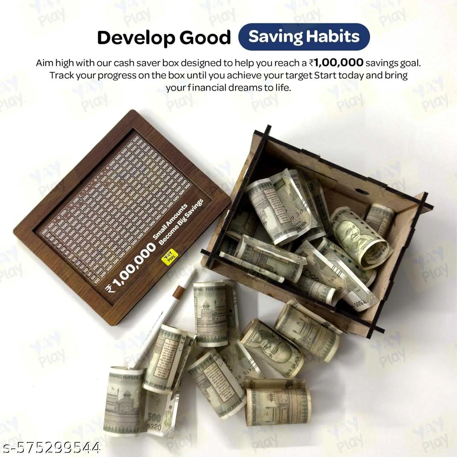 Money saving wooden box