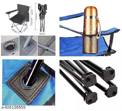 Camping Folding Chair Outdoor Garden Stool (Blue, Pre-assembled)