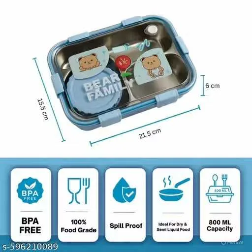 Compartment Thermal Lunchbox for Kids and Adults 3 Containers Lunch Box | kids lunch box