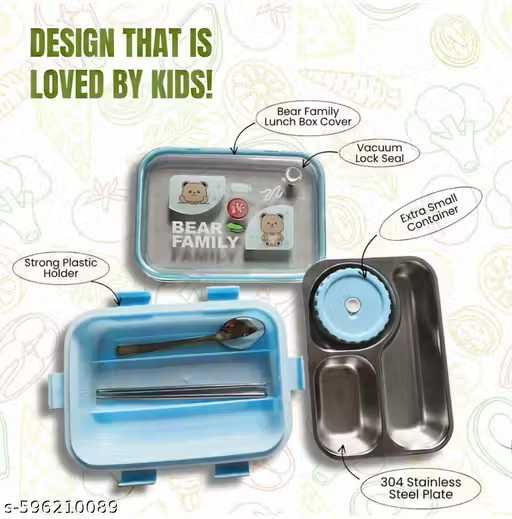 Compartment Thermal Lunchbox for Kids and Adults 3 Containers Lunch Box | kids lunch box