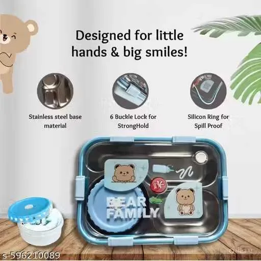 Compartment Thermal Lunchbox for Kids and Adults 3 Containers Lunch Box | kids lunch box