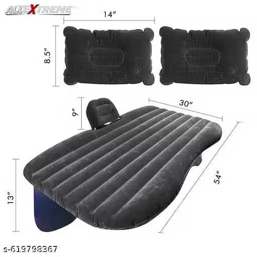 Travel Inflatable Car Bed Mattress with 2 Air Pillows Car Inflatable Bed (Universal For Car)