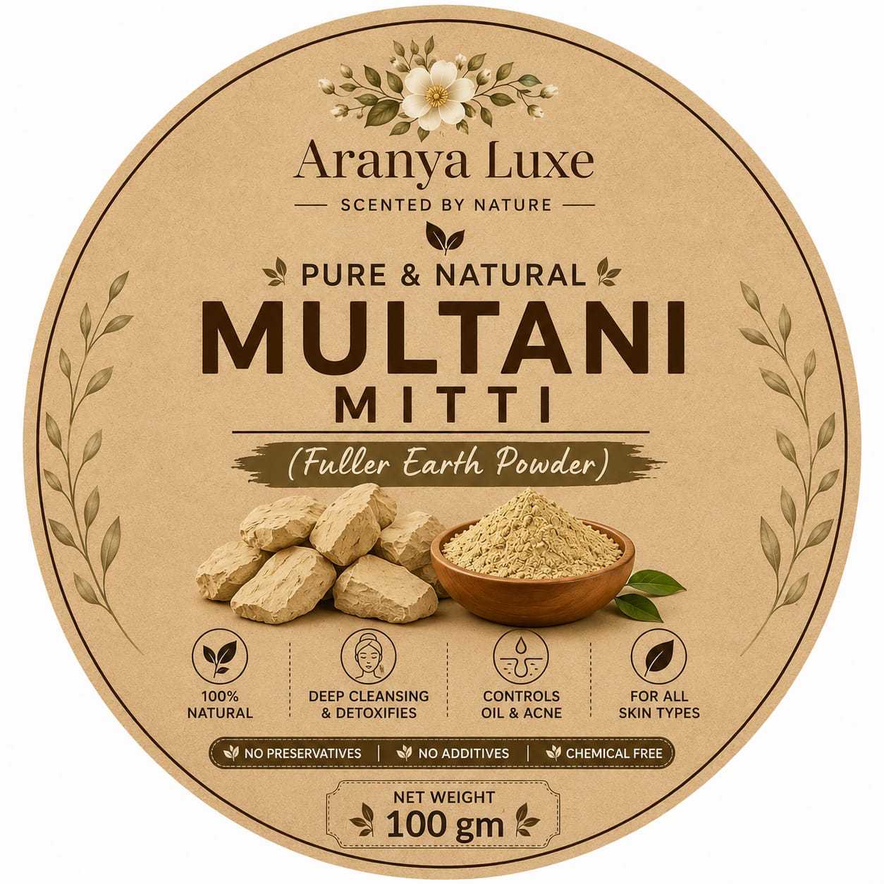 Organic Style Multani Mitti | Face Pack & Hair Care Powder 100gm