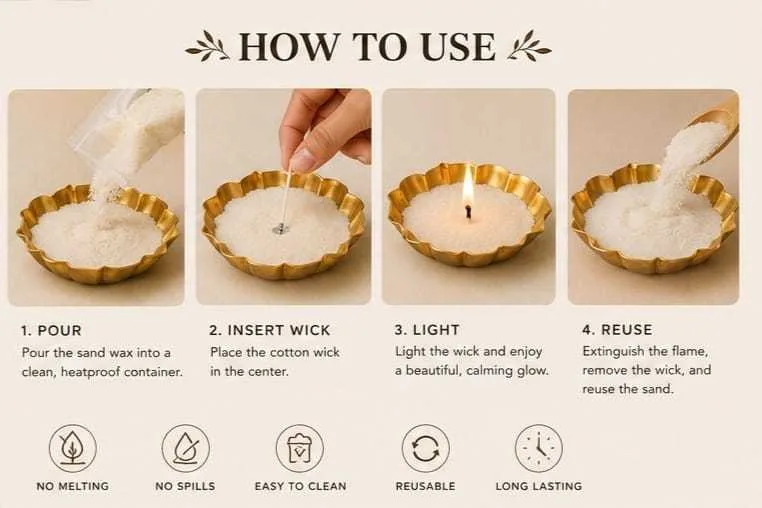 ARANYA LUXE Sand Candle with FREE 5 Wicks 100g |
