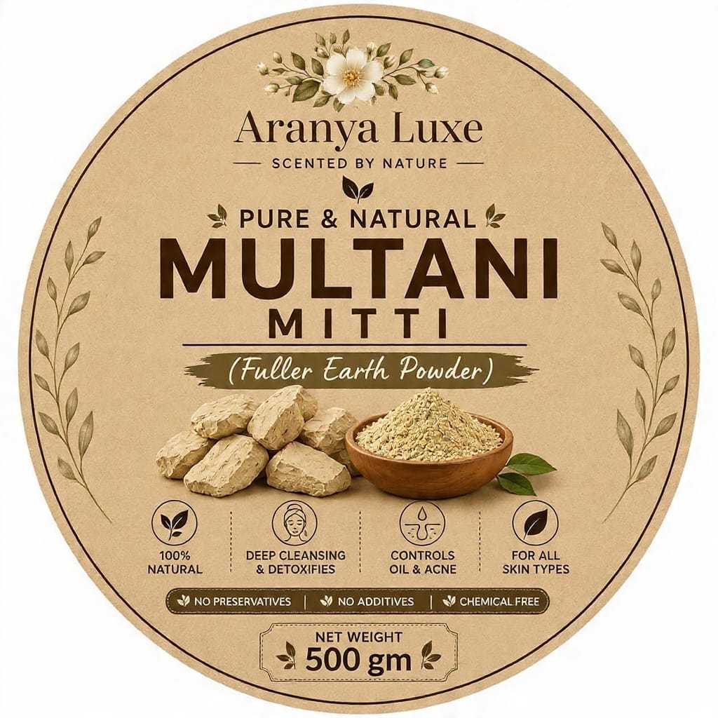 ARANYA NATURALS Pure Multani Mitti Powder 500g | Natural Face & Hair Pack