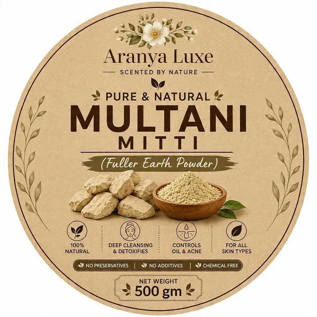 ARANYA NATURALS Pure Multani Mitti Powder 500g | Natural Face & Hair Pack