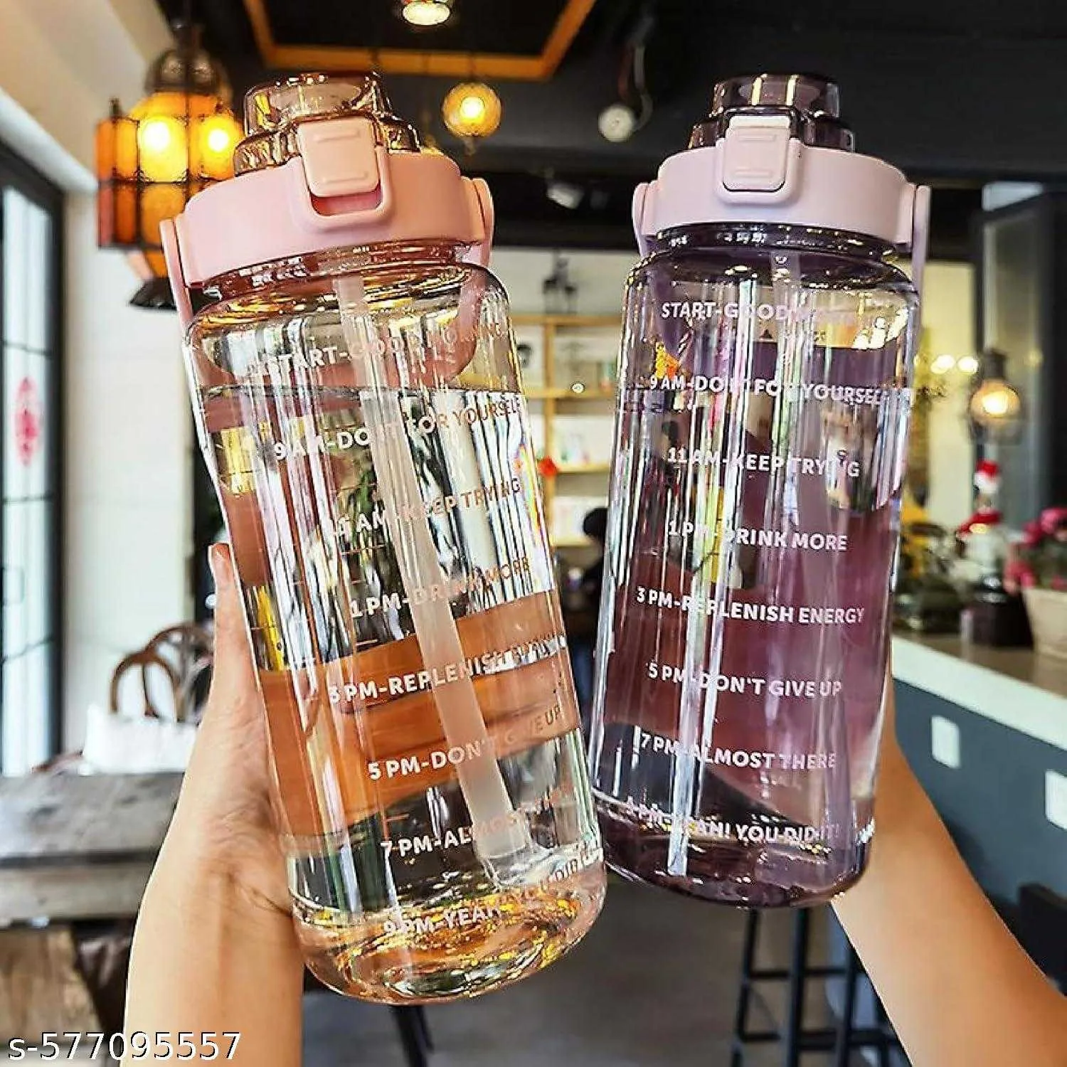 MULTICOLOR Water Bottle Adults With Motivational Time Marker & Leak Proof Non-Toxic Transparent Water Bottle For Office, Gym, School, Collage, Home