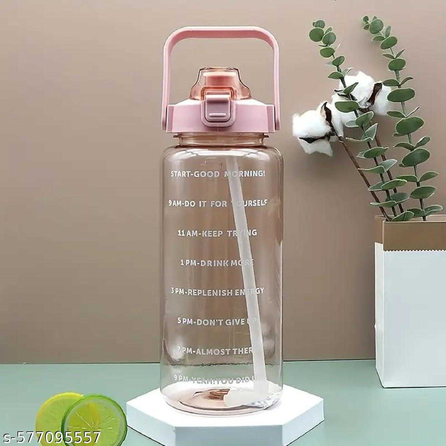 MULTICOLOR Water Bottle  Adults With Motivational Time Marker & Leak Proof Non-Toxic Transparent Water Bottle For Office, Gym, School, Collage, Home
