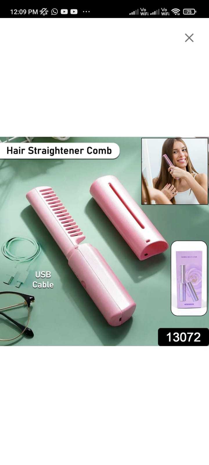 Professional Electric Hair Straightener Comb Brush