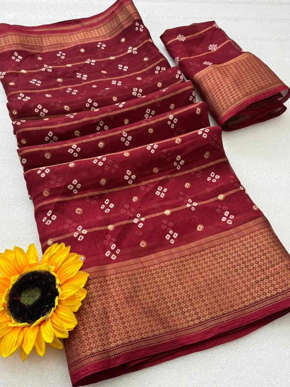 Beautiful silk saree with all over butties Latest Designer