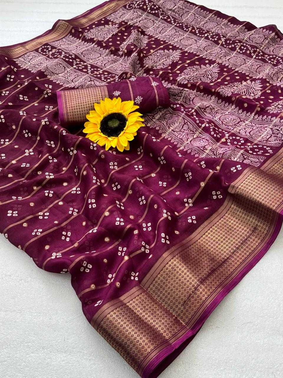  floral print and gold denting zari border all over sarees attached with perfectly matched pallu & blouse peice