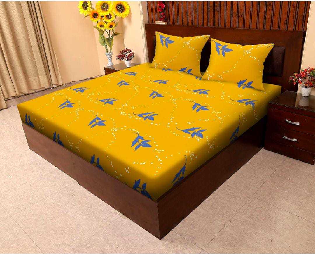 BEDSHEET 72*78 Trending Cotton Double Bed Bedsheet Pack Of 1 With 2 Pillow Covers17*27 