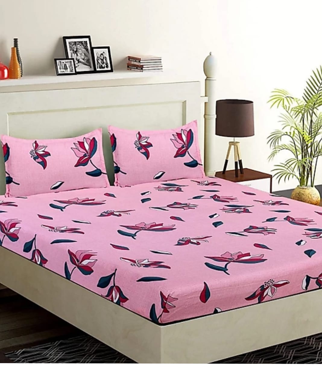 HOMDAZAL 3D BEDSHEET PINK PATTERN 