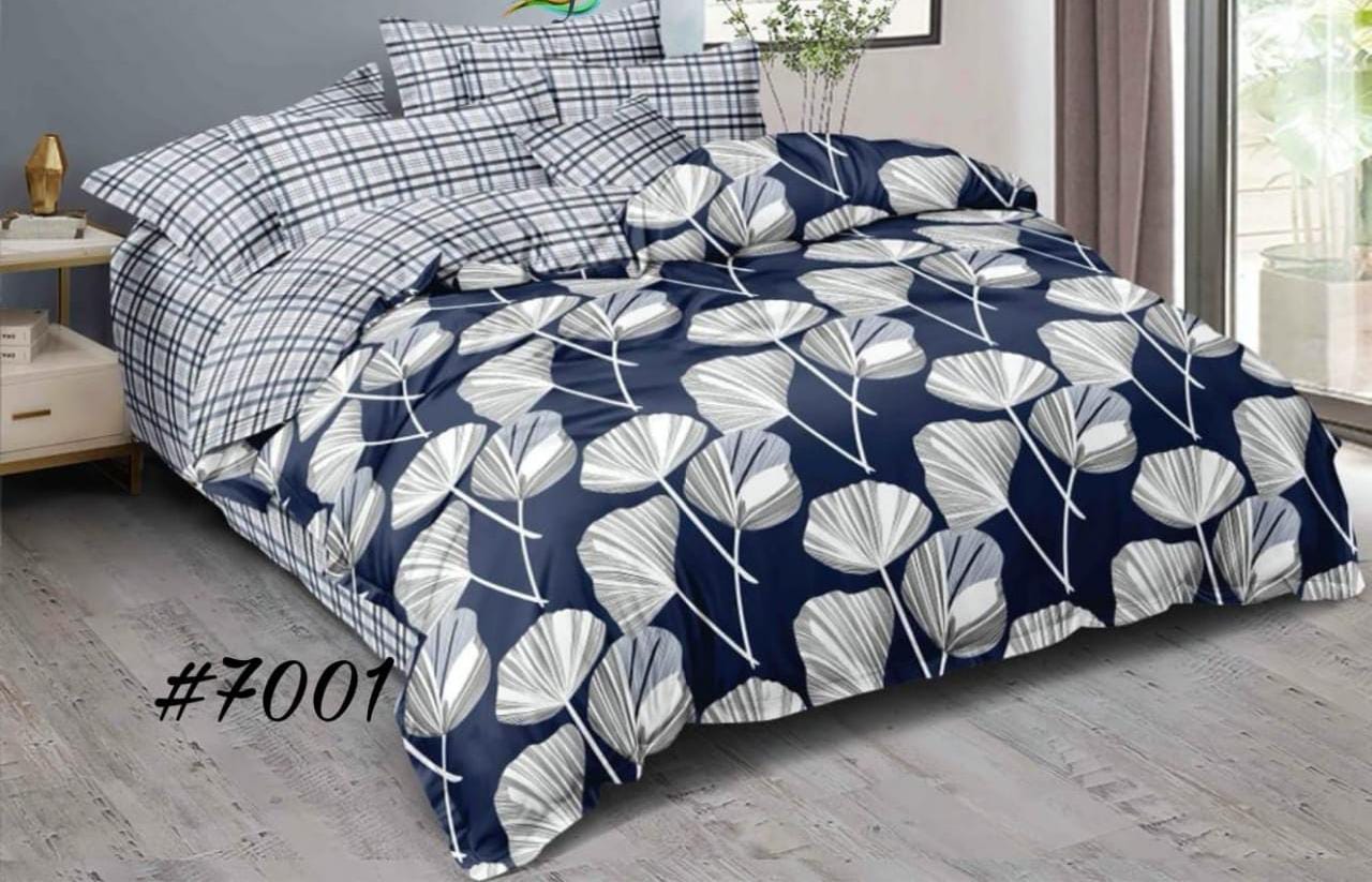 HOMDAZAL 3D BEDSHEET  BLUE FLOWER PATTERN 